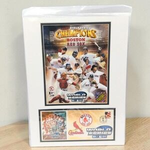 VTG USPS 2004 Boston Red Sox World Series Champions Framed Stamp Print Plaque